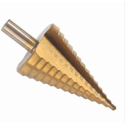 Step Cone Drill Bit - 4-42Mm - 14 Sizes - High Speed Steel ROund Shank Hole Cutter Tool.