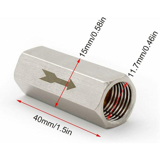 2 pcs 1/4" Check Valve Hexagonal Air Check Valve, One Way Check Valve, For Boiler Pressure Tank.