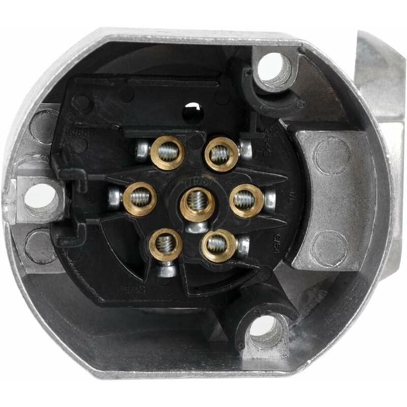 7 Pin Aluminum Alloy 7 Pin Electrical Trailer Socket Car Light Connectors For Boats, Caravans, Motorhomes Or Other.