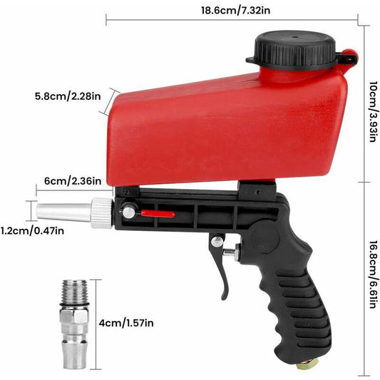Sandblasting Gun, Portable Sandblaster Pneumatic Sandblaster, Pneumatic Sandblasting Gun With Hopper For Removing Paint.