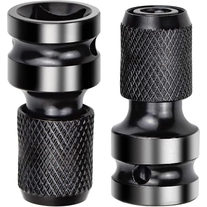 2 pcs Socket Adapters 1/2" Square Drive To 1/4" Impact Wrench Adapter Quick Release Converter For Impact Ratchet Wrench.