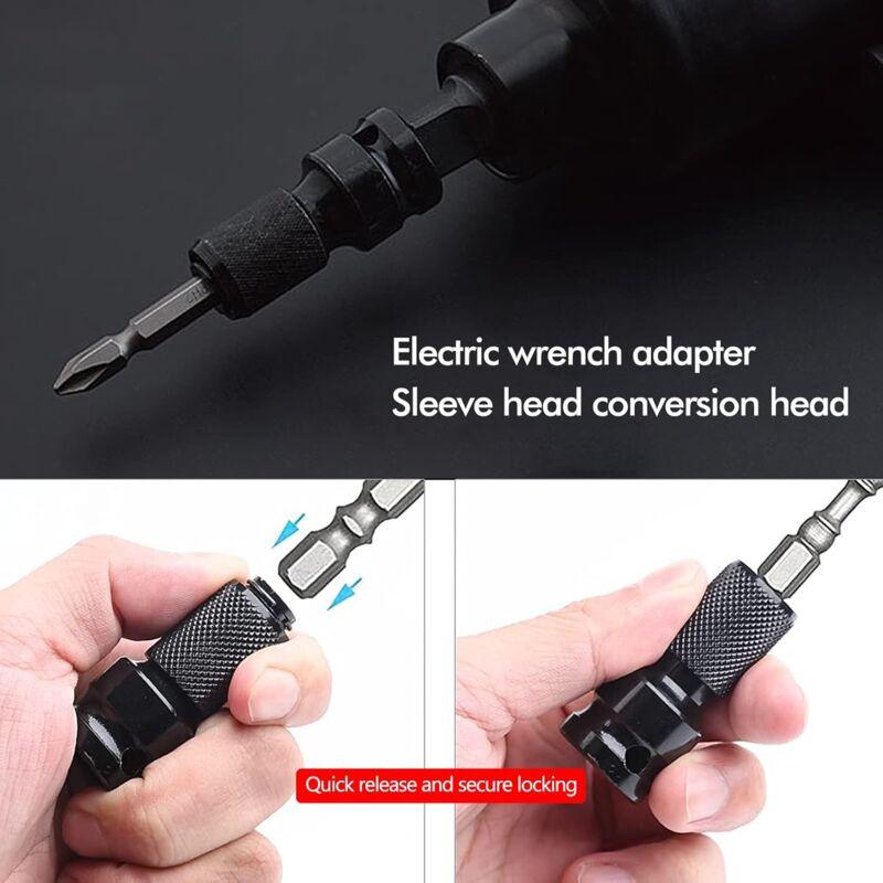 2 pcs Socket Adapters 1/2" Square Drive To 1/4" Impact Wrench Adapter Quick Release Converter For Impact Ratchet Wrench.