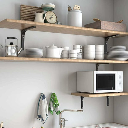 Wall Shelf Bracket, Matte Black Metal Bracket, Metal Shelf Support For Kitchen Decor, Heavy Duty Bracket, 100Mm100Mm, 4