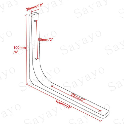 Wall Shelf Bracket, Matte Black Metal Bracket, Metal Shelf Support For Kitchen Decor, Heavy Duty Bracket, 100Mm100Mm, 4