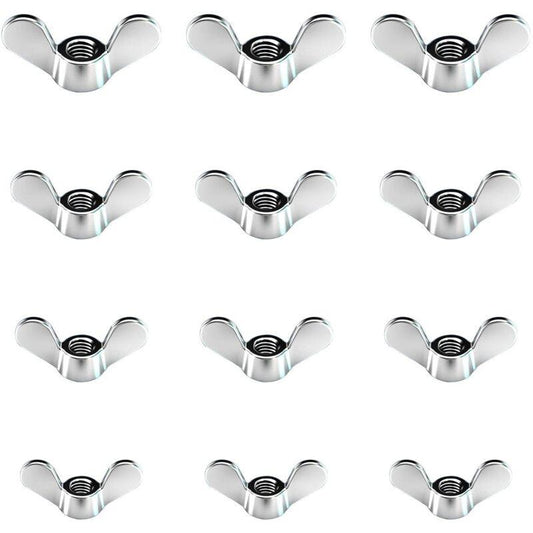 12 pcs Bright Zinc Wing Nuts Wing Nuts In Size M4 M5 M6 M8 Assortment Wing Bolts For Diy Tools Silver Clamping Bolt For.