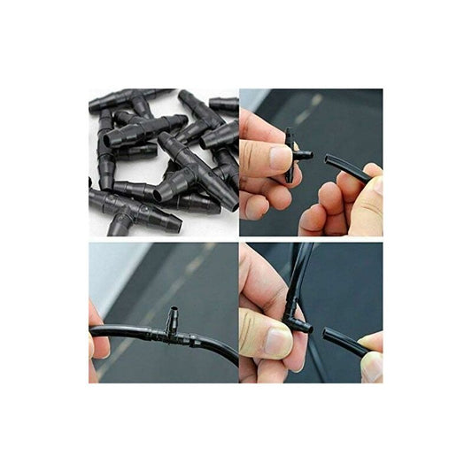 100 pcs Barbed Connectors Drip Irrigation,4/7Mm Universal Barbed Tee Hose,Suitable For 4/7Mm Drip Hose Watering Garden