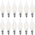 LED Bulb E14 Flame, Candle Shape, Warm White 2700K, 4W Incandescent Equivalent 40W, 400Lm, Pack Of 12 [Energy Class A+]