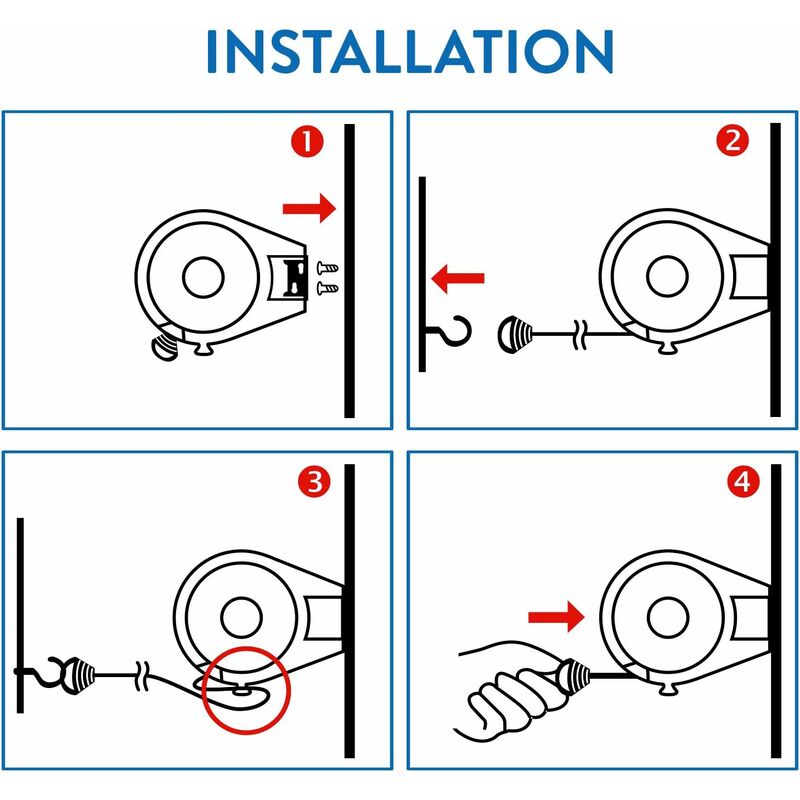 Long, 12M Retractable Clothes Line, Heavy Duty Clothes Dryer, Automatic Retractable Mechanism, Easy Wall Installation,