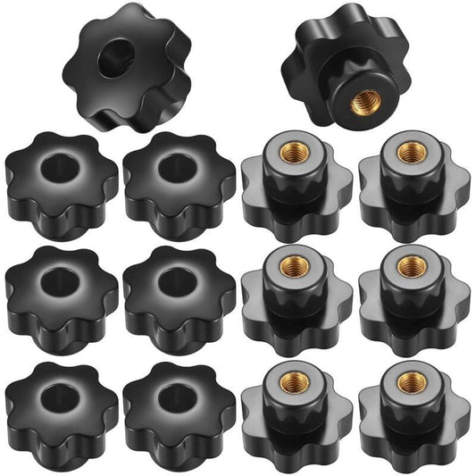 14 pcs M8 Knurled Thread Clamping Knob, Star Knobs Handle Internal Thread For Mechanical Devices, Instruments.