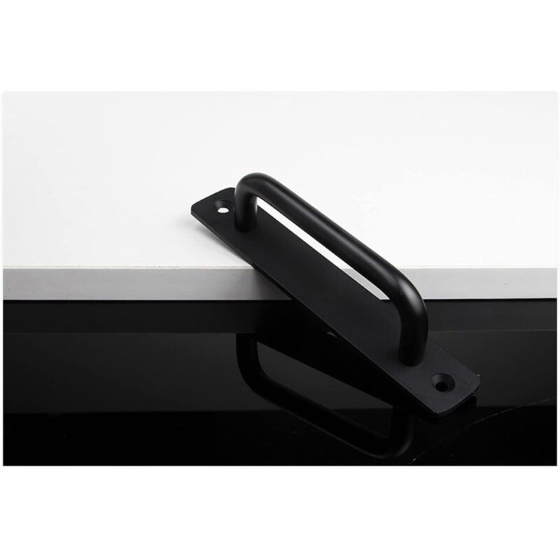 2 pcs Heavy Duty Barn Door Handle, Steel Sliding Door Pull Handle, Black Cast Iron Door Handle, Interior Exterior Door