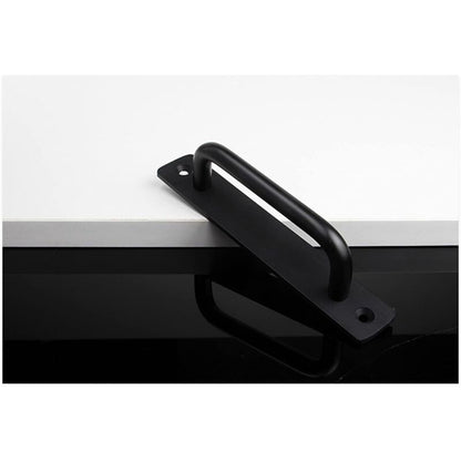2 pcs Heavy Duty Barn Door Handle, Steel Sliding Door Pull Handle, Black Cast Iron Door Handle, Interior Exterior Door