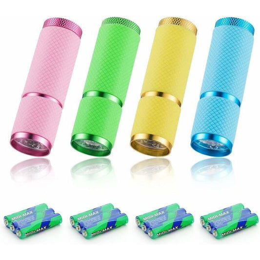 4 pcs Mini Flashlight, LED Torch, Kids Flashlight With Fluorescent Handle For Camping Reading Walking Hiking Working.