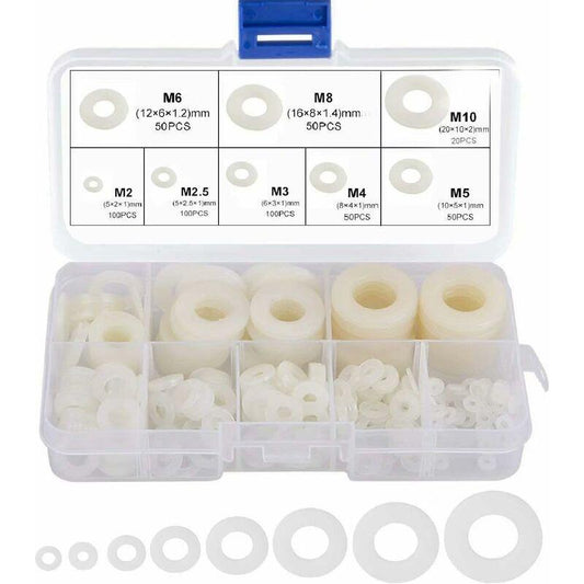 Nylon Washer Plastic Spacer M2.5 M3 M4 M5 M6 M8 M10 Flat Washer ROund 520 pcs.