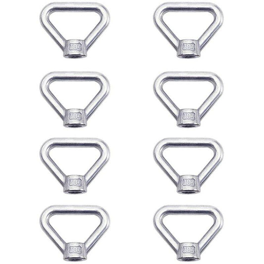 Lifting Eye Nut 8 pcs M8 Ring Nut Screw Nut Silver 304 Stainless Steel Triangle Ring Nut Lifting Ring Eye Nut Fastener.