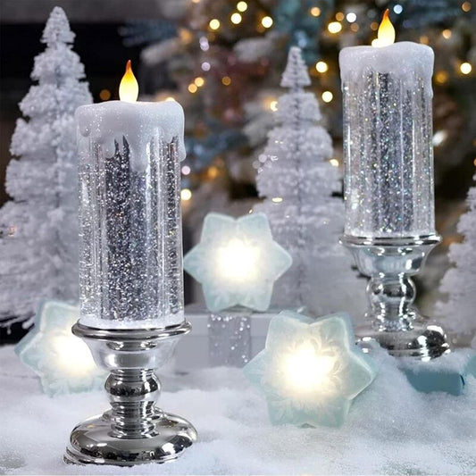Flickering Flameless Candles Christmas LED Candles - Usb Rechargeable Color Changing Christmas Candles, LED Water