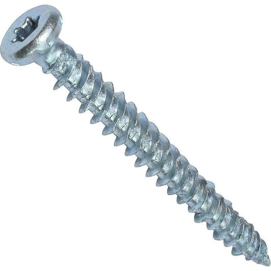 Pack Of 100 Direct Anchor Screws For Concrete Ã7.5X62Mm Countersunk Head Conical - With Star Recess T30 - Direct Fixing.