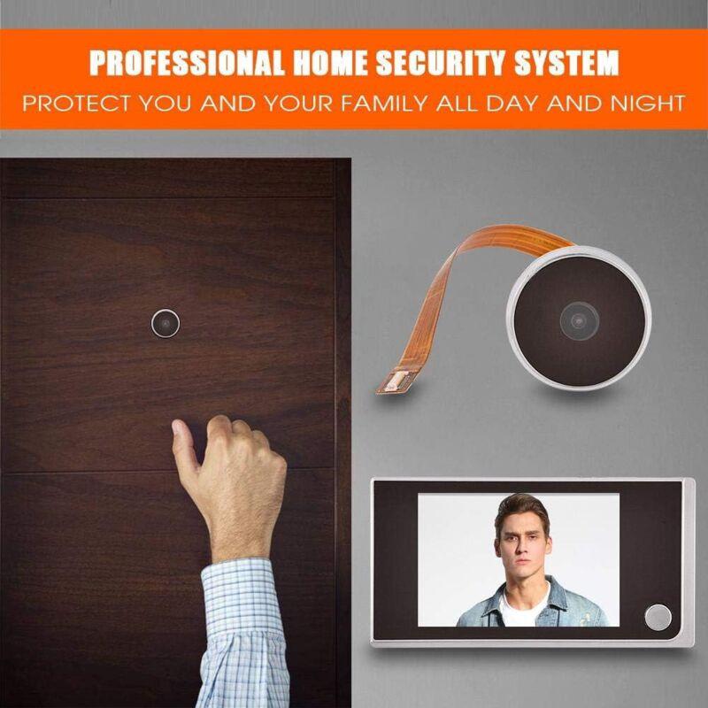 Smart Indoor/Outdoor Peephole Camera Smart Doorbell Security Camera 120 Degree Wide View Digital Door Viewer And.