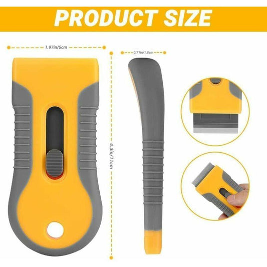 Glass And Ceramic Glass Scraper - Glass Cleaning Tool With 20 Replacement Parts For Removing Gasket Labels, Decals And.