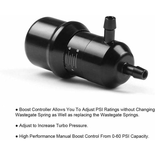 Universal Manual Turbo Boost Controller, Adjustable 0-60 Psi Aluminum Alloy Turbo Engine Controller Regulator Valve.