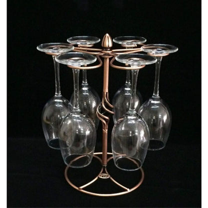1Pc Wine Glass Rack, Stemware Holder With Wine Glass Drying Racks Holds 6 Wine Glasses(Wine Glasses Not Included).