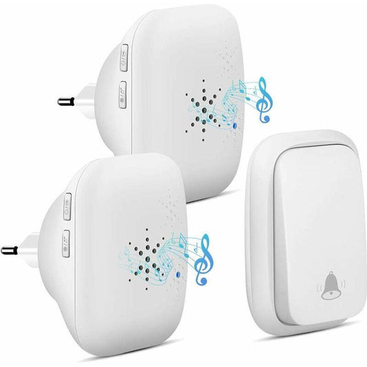 Wireless Doorbell Outdoor Waterproof With 2 Receivers Ip68 Waterproof 150M Range 4 Volume Levels 36 Ringtones Battery.