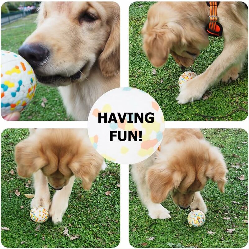 Interactive Dog Toys Training Balls Pet Balls E-Tpu Exercise Play Ball For Medium Large Dogs - 2 Balls 3 Inch Each