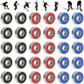 30 pcs 608Rs Bearings Frictionless Carbon Steel Skateboard Longboard Miniature Scooter ROller Skate Bearing Abec-9