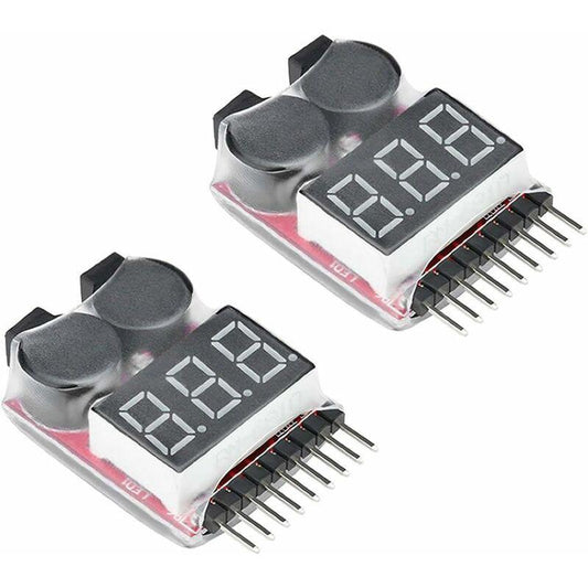 Rc 1-8S Lipo Battery Tester Monitor Buzzer Low Voltage Alarm Voltage Checker With LED Indicator For Lipo Life Limn.