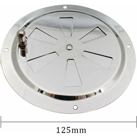 ROund Ventilation Grille, Adjustable Air Vent Stainless Steel Air Vent Air Inlet And Exhaust 125Mm
