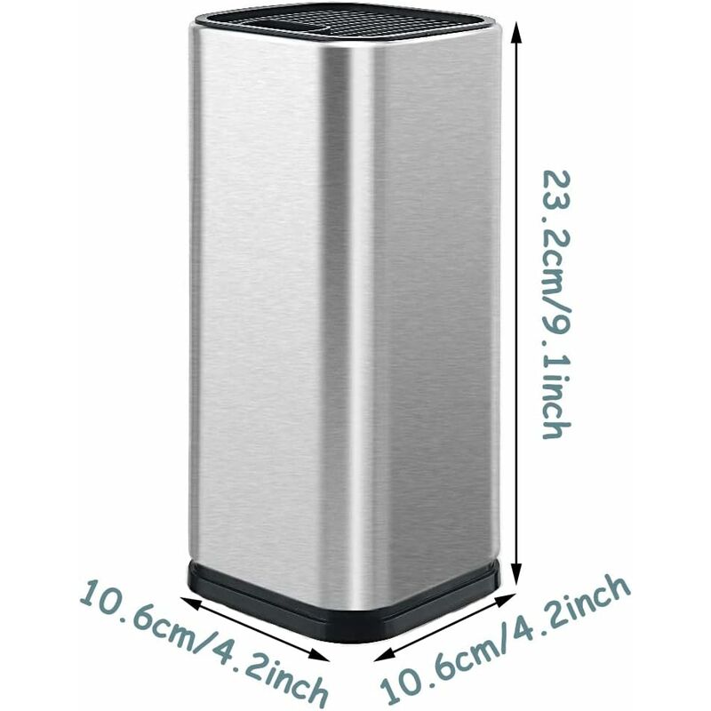 Knife Block, Stainless Steel Knife Holder, Kitchen Knife Holder, Square Knife Holder, For Knives And Scissors (Square)