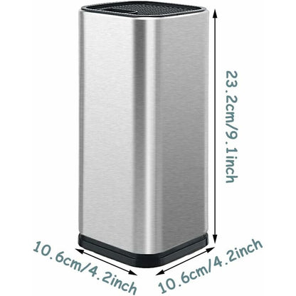 Knife Block, Stainless Steel Knife Holder, Kitchen Knife Holder, Square Knife Holder, For Knives And Scissors (Square)