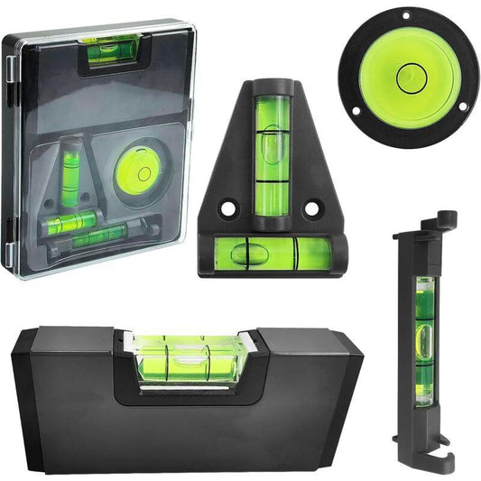 4 pcs Mini Spirit Level, Black Spirit Level, Magnetic Spirit Level, Camping Level, Small Spirit Level For Construction,.