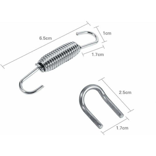 2 pcs Exhaust Pipe Spring,65Mm Length Exhaust Pipe Muffler Swivel Spring Stainless Steel ROtating Mounting Springs With.