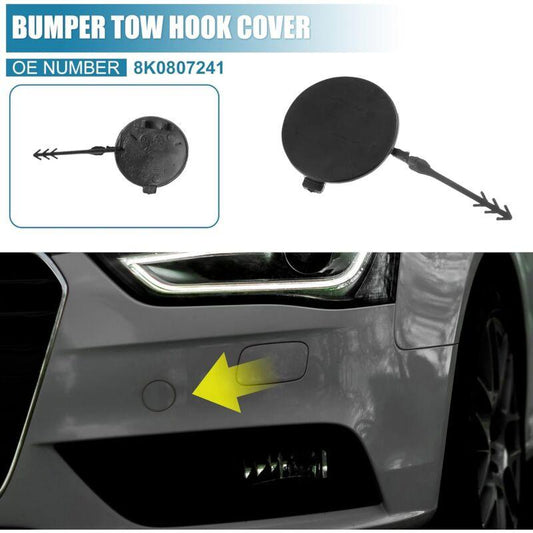 Car Front Tow Bumper Hook Cover 8K0807241 Eye Cover Trailer Cap Black.
