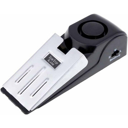 Mini Wireless Vibrator Triggered Wedge Shaped Door Stopper Alert Home Security System Door Alarm Block Jammer Black.