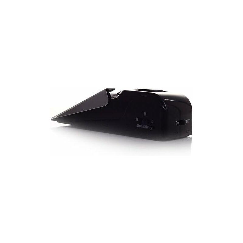 Mini Wireless Vibrator Triggered Wedge Shaped Door Stopper Alert Home Security System Door Alarm Block Jammer Black.