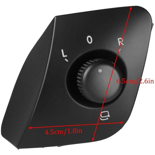 Exterior Side Mirror Adjustment Switch Button Pearl Replacement For Ibiza 2009-2015 6J1959565 Black.