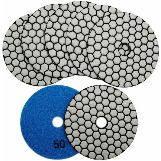 7 pcs Diamond Polishing Disc 4"/100Mm Dry Diamond Polishing Pads For Marble, Granite, Stone, Concrete (50).