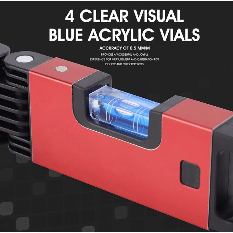 Foldable Level, 5-Section Multi-Angle Magnetic Level Tool With 4 Leveling Bubbles 45Â° 90Â° 180Â° Multifunction.