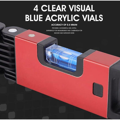 Foldable Level, 5-Section Multi-Angle Magnetic Level Tool With 4 Leveling Bubbles 45Â° 90Â° 180Â° Multifunction.