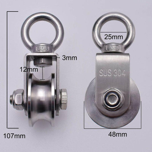 304 Stainless Steel ROpe Pulley Block, Max Load 200Kg.