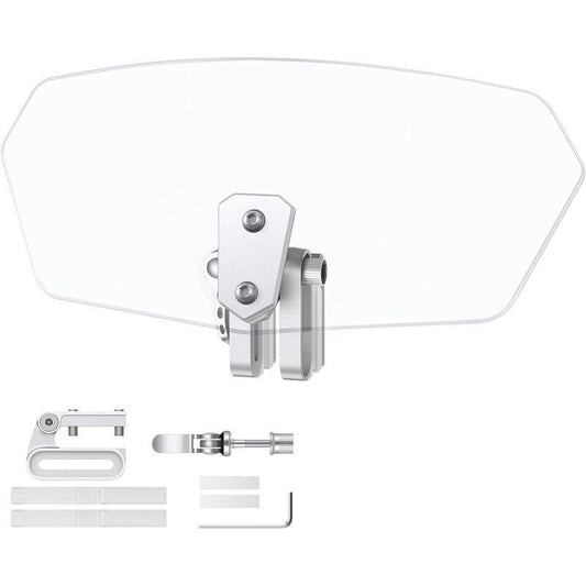 Motorcycle Windshield Adjustable Clip On Windscreen Extension Spoiler Wind Deflector For Motorcycle-Transparent.