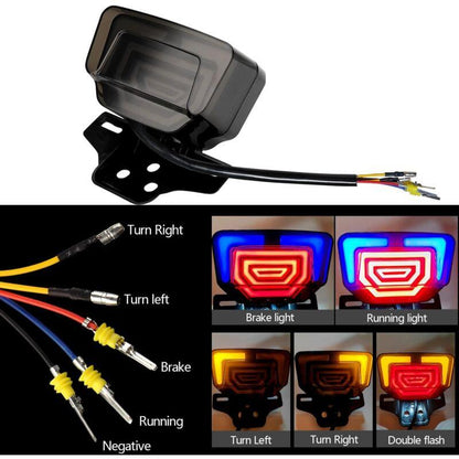 LED Motorcycle Tail Light Integrated Turn Signal,LED Brake Light,Driving Light With Waterproof License Plate Holder For.