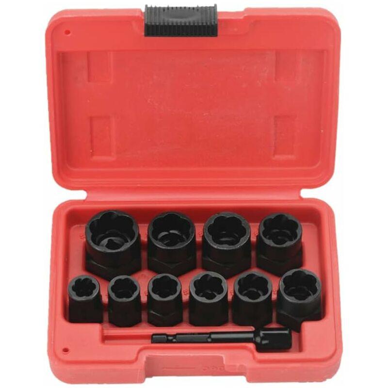 11 pcs 9.5Mm Impact Bolt Extractor Tool Set With Toolbox.