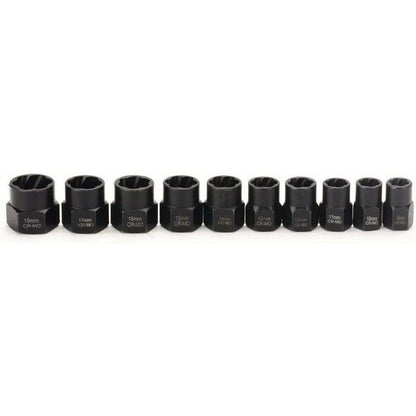 11 pcs 9.5Mm Impact Bolt Extractor Tool Set With Toolbox.