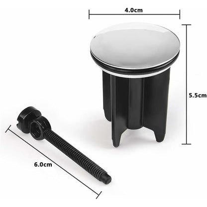 Ersandy Sink Plug ⌀ 40Mm Height Adjustable For Bathroom, Universal Aluminum Alloy Sink Plug - Black