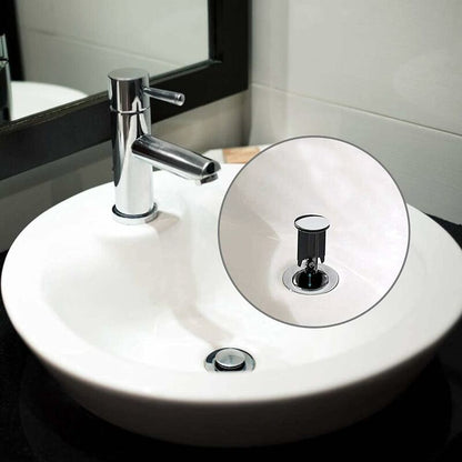 Ersandy Sink Plug ⌀ 40Mm Height Adjustable For Bathroom, Universal Aluminum Alloy Sink Plug - Black