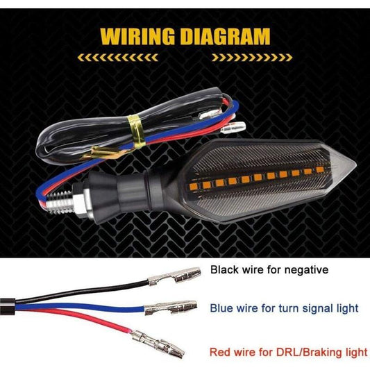 4 pcs 12V Universal Motorcycle Turn Signal Indicator Amber Light Dual Color 17 LED Blue Amber Lamp.