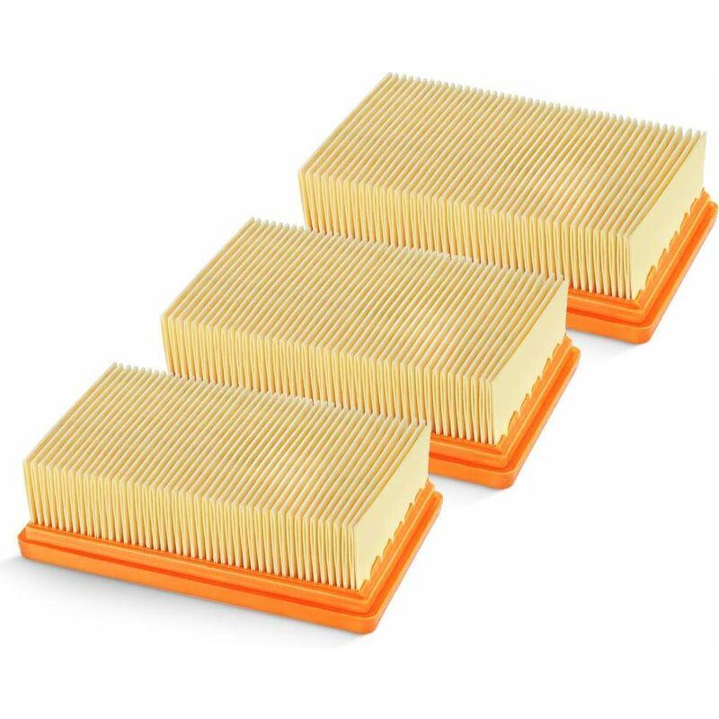 Flat Pleated Filter For Karcher Mv4 Mv5 Mv6 Wd4 Wd5 Wd6, Wd4P Wd5P Wd6P Wet And Dry Vacuum Cleaners, 3 Pack.