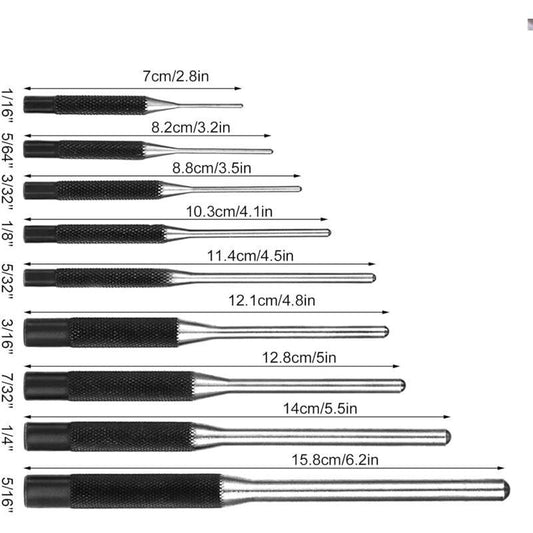 9 pcs Pin Punch Set, Pin Removal Tool For Auto Repair, Watch, Jewelry And Crafts (9 pcs).